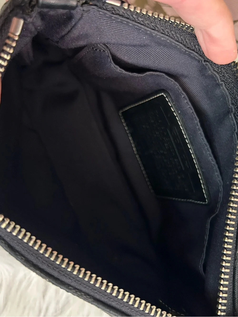 Y2K Vintage COACH 6094 Demi Black Signature Logo Baguette Bag